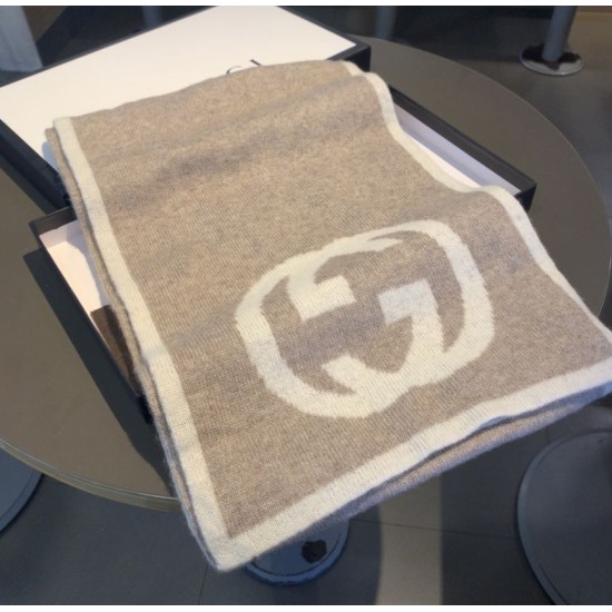 Fake Gucci Classic Cashmere Scarf Brown Replica