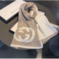 Fake Gucci Classic Cashmere Scarf Brown Replica