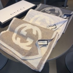 Fake Gucci Classic Cashmere Scarf Brown Replica