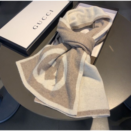 Fake Gucci Classic Cashmere Scarf Brown Replica