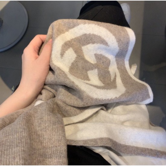 Fake Gucci Classic Cashmere Scarf Brown Replica