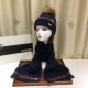 Replica Gucci Classic Cashmere Jacquard Scarf & Hat Dark Blue