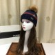 Replica Gucci Classic Cashmere Jacquard Scarf & Hat Dark Blue