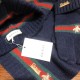 Replica Gucci Classic Cashmere Jacquard Scarf & Hat Dark Blue