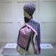 Fake Gucci Classic Cashmere Jacquard Scarf & Hat Pink /Gray Replica