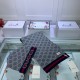 Replica Gucci Classic Cashmere Jacquard Scarf & Hat Gray