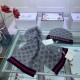 Replica Gucci Classic Cashmere Jacquard Scarf & Hat Gray