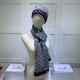 Replica Gucci Classic Cashmere Jacquard Scarf & Hat Gray