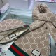 Fake Gucci Classic Cashmere Jacquard Scarf & Hat Brown / Red Replica