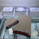 Fake Gucci Classic Cashmere Jacquard Scarf & Hat Brown / Red Replica