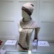 Fake Gucci Classic Cashmere Jacquard Scarf & Hat Brown / Red Replica