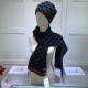 Replica Gucci Classic Cashmere Jacquard Scarf & Hat Black