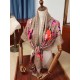 Fake Gucci classic double G letter Logo Scarf with floral elements Rose Replica