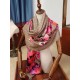 Fake Gucci classic double G letter Logo Scarf with floral elements Rose Replica