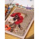 Replica Gucci classic double G letter Logo Scarf with floral elements Red