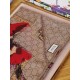 Replica Gucci classic double G letter Logo Scarf with floral elements Red