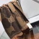 Fake Gucci GG Lurex jacquard logo cashmere scarf Brown Replica