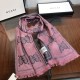 Fake Gucci GG Lurex jacquard logo cashmere scarf Rose Replica