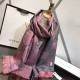 Fake Gucci GG Lurex jacquard logo cashmere scarf Rose Replica