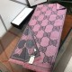 Fake Gucci GG Lurex jacquard logo cashmere scarf Rose Replica