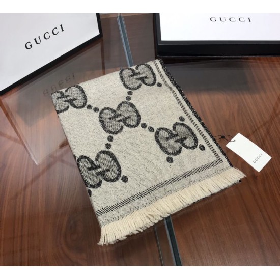 Replica Gucci GG Lurex jacquard logo cashmere scarf Gray