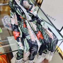 Replica Gucci Limited edition cashmere printed cashmere scarf Pink