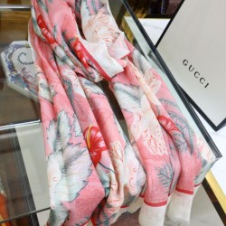 Replica Gucci Limited edition cashmere printed cashmere scarf Gray