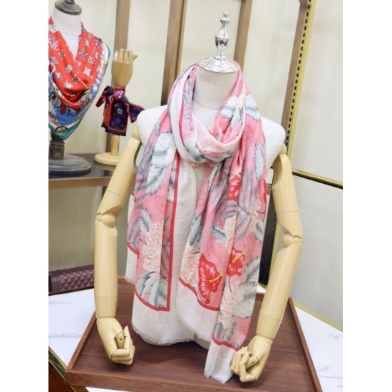 Replica Gucci Limited edition cashmere printed cashmere scarf Gray