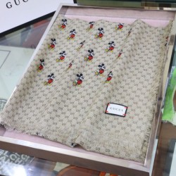 Replica Gucci Mickey velvet square scarf Beige