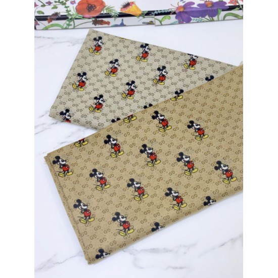 Replica Gucci Mickey velvet square scarf Brown