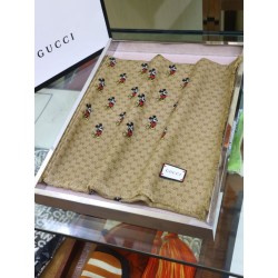 Replica Gucci Mickey velvet square scarf Brown