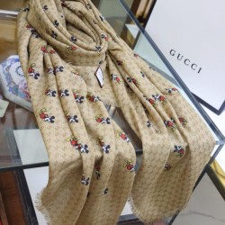 Replica Gucci Mickey velvet square scarf Brown