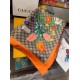 Replica Gucci floral elements and old flower GG scarf 90 x 90 Orange