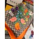 Replica Gucci floral elements and old flower GG scarf 90 x 90 Orange