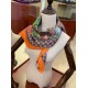 Replica Gucci floral elements and old flower GG scarf 90 x 90 Orange