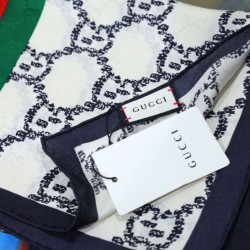Replica Gucci printed silk scarf 110 x 110 White