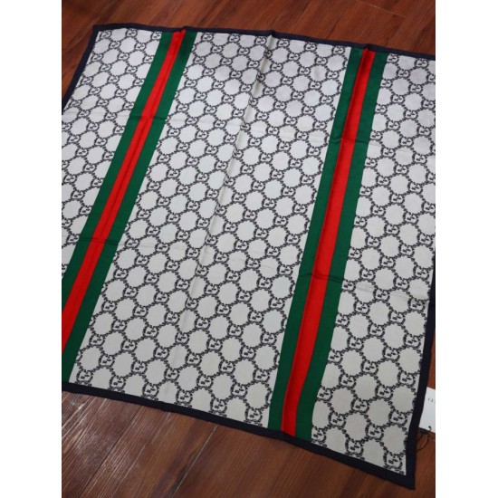 Replica Gucci printed silk scarf 110 x 110 White