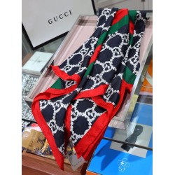 Replica Gucci printed silk scarf 110 x 110 Black