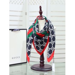 Replica Gucci printed silk scarf 110 x 110 Black