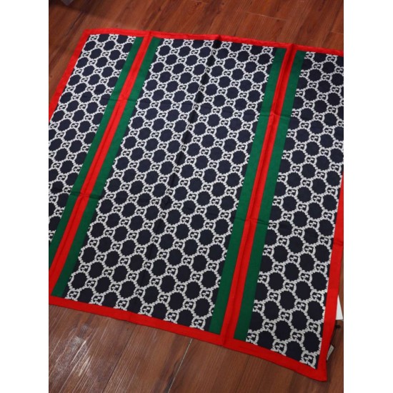 Replica Gucci printed silk scarf 110 x 110 Black