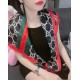 Replica Gucci printed silk scarf 110 x 110 Black