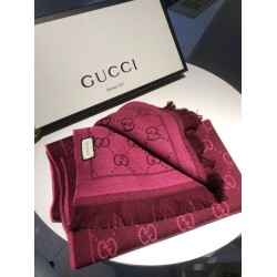 Fake Gucci Classic wool jacquard scarf 48 x 180 Purple Replica