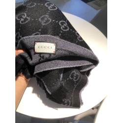 Fake Gucci Classic wool jacquard scarf 48 x 180 Light Coffee Replica