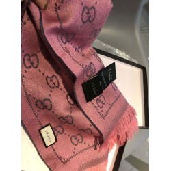 Fake Gucci Classic wool jacquard scarf 48 x 180 Pink Replica