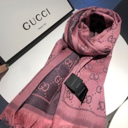 Fake Gucci Classic wool jacquard scarf 48 x 180 Pink Replica