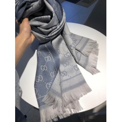 Replica Gucci Classic wool jacquard scarf 48 x 180 Gray