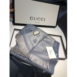 Replica Gucci Classic wool jacquard scarf 48 x 180 Gray