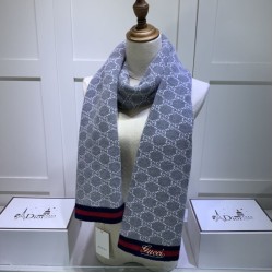 Replica Gucci cashmere jacquard scarf 30 x 190 Gray