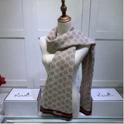 Replica Gucci cashmere jacquard scarf 30 x 190 Brown