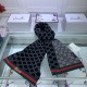 Fake Gucci cashmere jacquard scarf 30 x 190 Dark Blue Replica